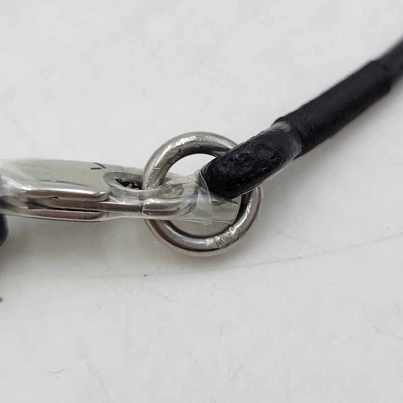 【中古美品】【メンズ/レディース】 DOLCE&GABBANA ドルチェアンドガッバーナ DJ0156 D&Gロゴ リングモチーフ レザーネックレス アクセサリー 192-250423-as-06-izu カラー：シルバー×ブラック 万代Net店