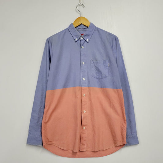 【現状渡し品】【メンズ】 Supreme シュプリーム SPLIT OXFORD BD SHIRT スプリット オックスフォード ボタンダウン シャツ 長袖 トップス 149-250714-as-02-izu サイズ：M カラー：ブルー×ピンク系 万代Net店