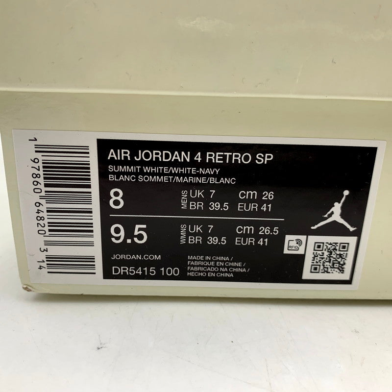 【中古品】【メンズ/レディース】 NIKE SB ナイキエスビー AIR JORDAN 4 RETRO SP DR5415-100 エアジョーダン4 レトロ SP スニーカー シューズ 靴 160-250427-as-08-izu サイズ：26cm カラー：SUMMIT WHITE/WHITE-NAVY 万代Net店