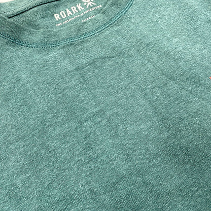 【中古品】【メンズ】 ROARK HEMPCOTTON H/W TEE RTJH720 ロアーク 半袖Tシャツ ロゴ プリント トップス 142-250428-ay-09-izu サイズ：M カラー：HUNTER 万代Net店