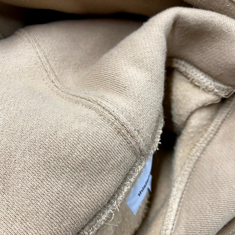 【中古品】【メンズ】 THISISNEVERTHAT ARCH LOGO HOODED SWEATSHIRT TN223TSWHO01 ディスイズネバーザット アーチロゴフーディスウェット パーカー ロゴ 刺繍 長袖 裏起毛 トップス 142-250428-ay-14-izu サイズ：L カラー：ベージュ系 万代Net店