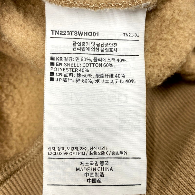【中古品】【メンズ】 THISISNEVERTHAT ARCH LOGO HOODED SWEATSHIRT TN223TSWHO01 ディスイズネバーザット アーチロゴフーディスウェット パーカー ロゴ 刺繍 長袖 裏起毛 トップス 142-250428-ay-14-izu サイズ：L カラー：ベージュ系 万代Net店