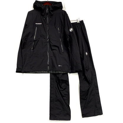 【中古美品】【メンズ】 Mammut マムート MASAO LIGHT RAIN-SUIT SET UP 1010-31350 マサオ ライト レインスーツ セットアップ 144-250425-as-12-izu サイズ：L カラー：ブラック 万代Net店