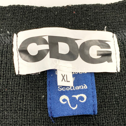 【現状渡し品】【メンズ】 COMME des GARCONS コムデギャルソン × LOCHAVEN OF SCOTLAND ロックエーベンオブスコットランド ACRYLIC KNIT SWEATER SZ-N006 AD2020 アクリル ニット セーター トップス 140-250502-ay-11-izu サイズ：XL カラー：ブラック 万代Net店