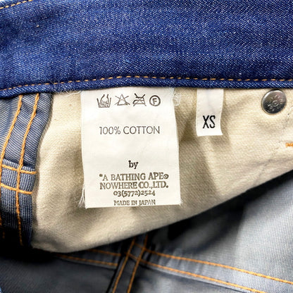 【中古品】【メンズ】 A BATHING APE アベイシングエイプ GORE WINDSTOPPER DENIM PANTS デニムパンツ ジーンズ ズボン ボトムス 153-250502-ay-21-izu サイズ：XS カラー：インディゴ 万代Net店