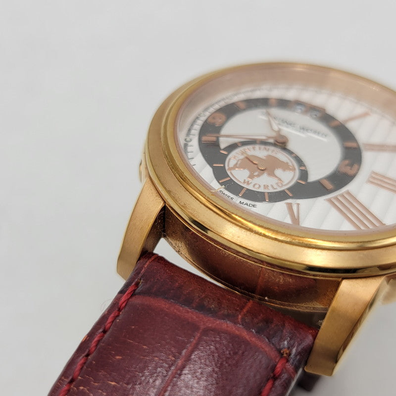 【中古品】【メンズ/レディース】 HUNTING WORLD ハンティングワールド HW910PSIBR クレッシェンテ レザーバンド 腕時計 197-250711-as-03-izu カラー：ゴールド×ブラウン系 万代Net店