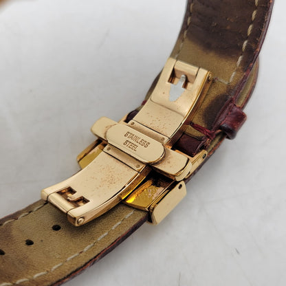 【中古品】【メンズ/レディース】 HUNTING WORLD ハンティングワールド HW910PSIBR クレッシェンテ レザーバンド 腕時計 197-250711-as-03-izu カラー：ゴールド×ブラウン系 万代Net店