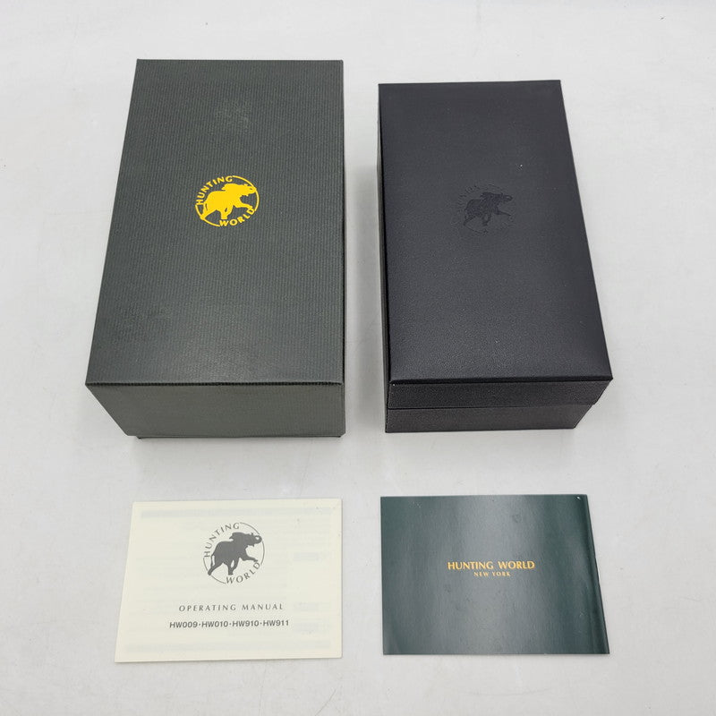 【中古品】【メンズ/レディース】 HUNTING WORLD ハンティングワールド HW910PSIBR クレッシェンテ レザーバンド 腕時計 197-250711-as-03-izu カラー：ゴールド×ブラウン系 万代Net店