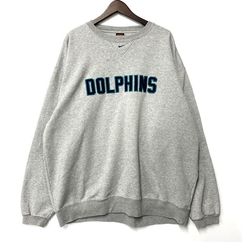 【中古品】【メンズ】 NIKE ナイキ DOLPHINS EMBROIDERY SWEATSHIRT ドルフィンズ エンブロイダリー スウェットシャツ トレーナー 長袖 トップス 146-250503-as-15-izu サイズ：XL カラー：グレー 万代Net店