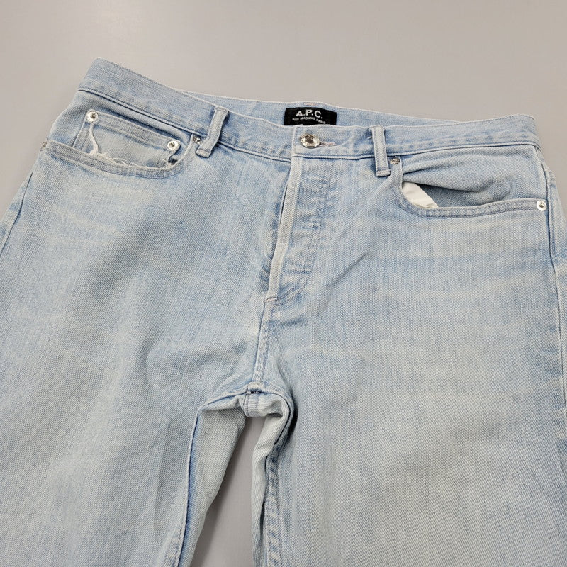 【現状渡し品】【メンズ】 A.P.C. アーペーセー BUTTON FLY SLIM DENIM PANTS 24331-61092 スリム デニムパンツ ジーンズ ズボン ボトムス 152-250503-ay-10-izu サイズ：31 カラー：ライトインディゴ 万代Net店