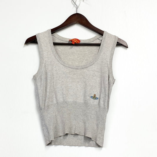 【中古品】【キッズ】 Vivienne Westwood Red Label ヴィヴィアンウエストウッド レッドレーベル ORB EMBROIDERY SLEEVELESS SHIRT 6114M スリーブレスシャツ トップス 173-250501-as-40-izu サイズ：S カラー：グレー 万代Net店
