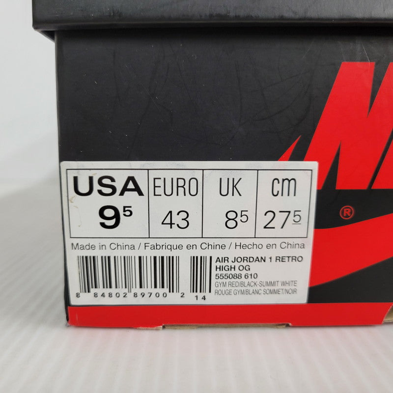 【中古品】【メンズ】 NIKE ナイキ AIR JORDAN 1 RETRO HIGH OG 555088-610 エアジョーダン 1 レトロ ハイ OG スニーカー シューズ 靴 160-250429-ay-04-izu サイズ：27.5cm カラー：GYM RED/BLACK-SUMMIT WHITE 万代Net店