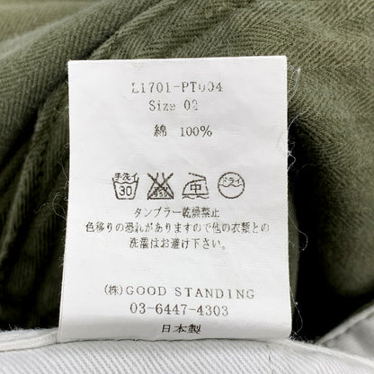 【中古品】【メンズ】 LENO リノ CHINO TROUSERS L1701-PT004 チノ トラウザーズ パンツ ボトムス 151-250527-as-33-izu サイズ：02 カラー：カーキ 万代Net店