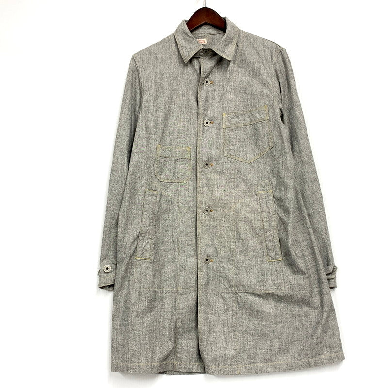 【中古品】【レディース】 FREEWHEELERS THE UNION SPECIAL OVERALLS フリーホイーラーズ ユニオンスペシャルオーバーオールズ WORK SHOP COAT ワーク ショップ コート 168-250501-as-13-izu サイズ：34 カラー：グレー 万代Net店