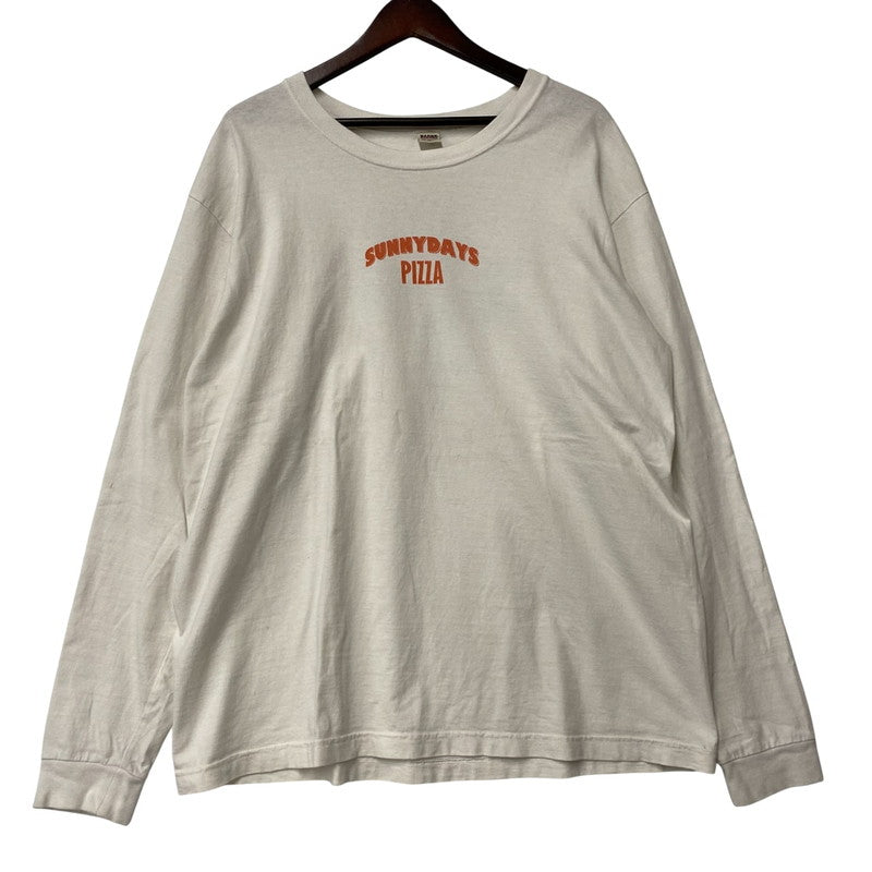 【中古品】【メンズ】 BARNS OUTFITTERS バーンズアウトフィッターズ SUNNYDAYS PIZZA LS TEE サニーデイズピザ ロングスリーブT トップス 長袖 145-250704-ma-04-izu サイズ：XL カラー：ホワイト 万代Net店