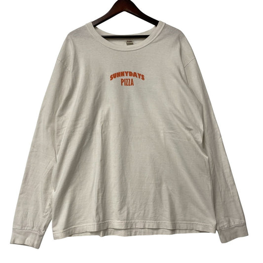【中古品】【メンズ】 BARNS OUTFITTERS バーンズアウトフィッターズ SUNNYDAYS PIZZA LS TEE サニーデイズピザ ロングスリーブT トップス 長袖 145-250704-ma-04-izu サイズ：XL カラー：ホワイト 万代Net店