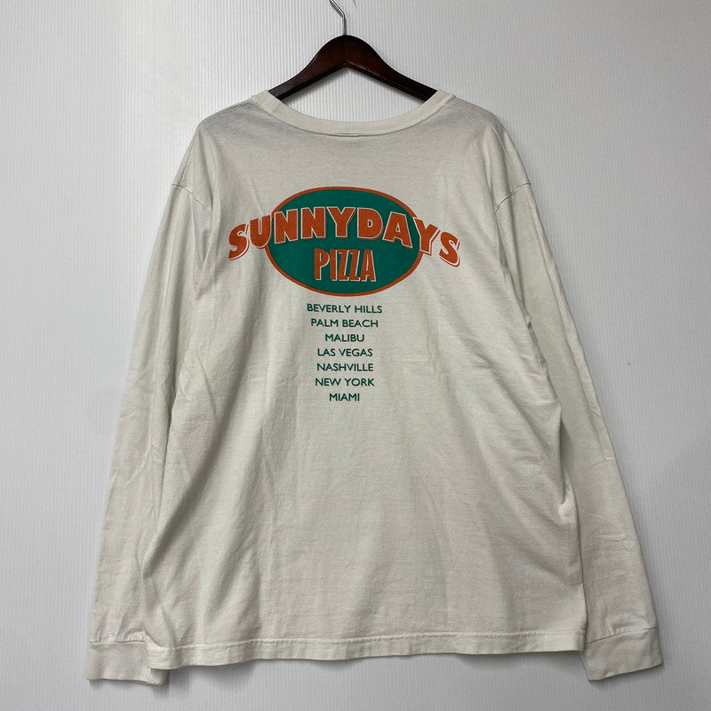 【中古品】【メンズ】 BARNS OUTFITTERS バーンズアウトフィッターズ SUNNYDAYS PIZZA LS TEE サニーデイズピザ ロングスリーブT トップス 長袖 145-250704-ma-04-izu サイズ：XL カラー：ホワイト 万代Net店