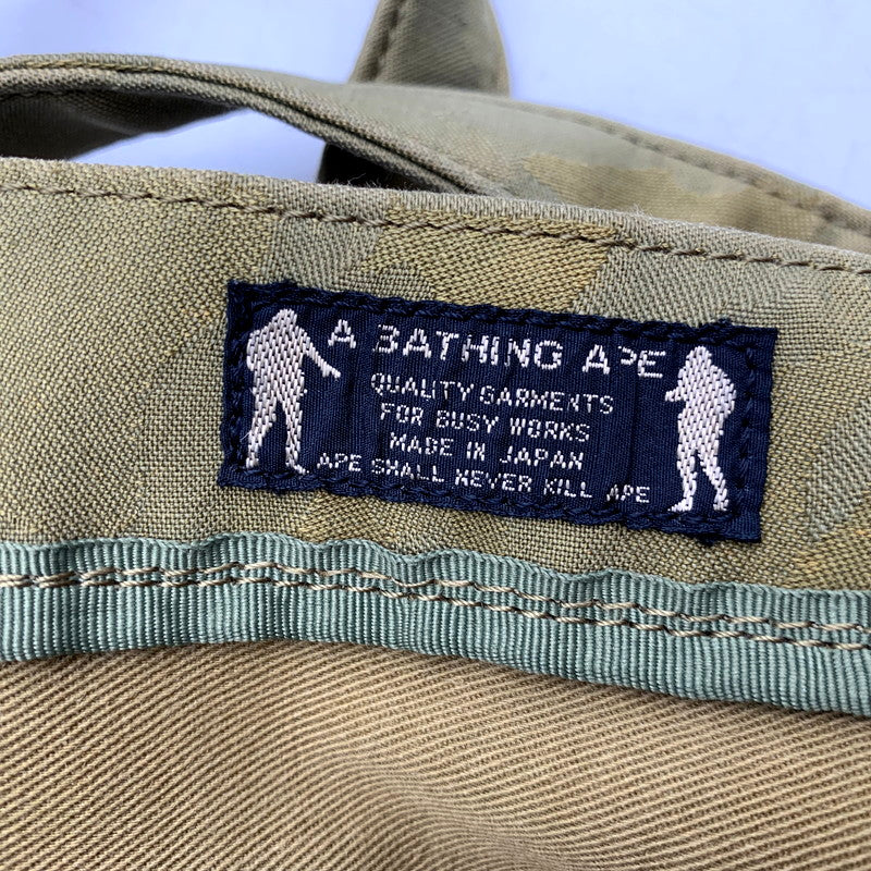 【中古品】【メンズ/レディース】 A BATHING APE アベイシングエイプ COTTON TOTE BAG CAMO コットントートバッグ カモ 鞄 カバン 188-250616-ma-15-izu カラー：グリーン系 万代Net店