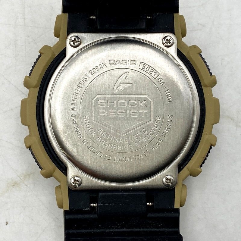 【中古品】【メンズ/レディース】 G-SHOCK ジーショック ANALOG-DIGITAL WATCH GA-100L アナログ デジタル 腕時計 196-250511-as-29-izu カラー：ベージュ系×ブラック 万代Net店