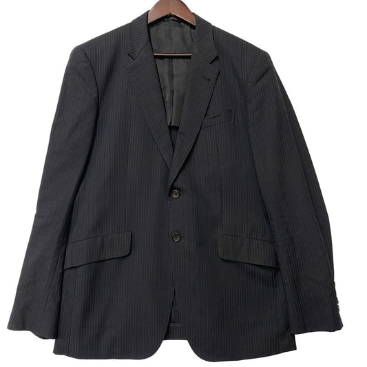 【中古品】【メンズ】 WOOL STRIPE TAILORED JACKET ウール ストライプ テーラード ジャケット 日本製 141-250614-as-11-izu サイズ：L カラー：ブラック 万代Net店