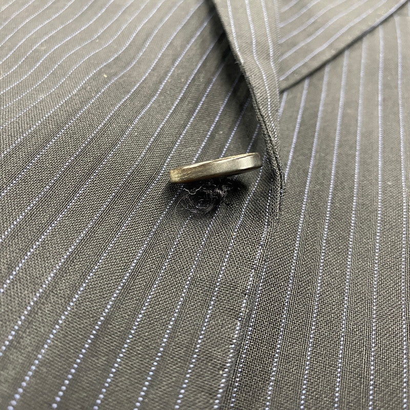 【中古品】【メンズ】 WOOL STRIPE TAILORED JACKET ウール ストライプ テーラード ジャケット 日本製 141-250614-as-11-izu サイズ：L カラー：ブラック 万代Net店