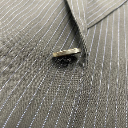 【中古品】【メンズ】 WOOL STRIPE TAILORED JACKET ウール ストライプ テーラード ジャケット 日本製 141-250614-as-11-izu サイズ：L カラー：ブラック 万代Net店