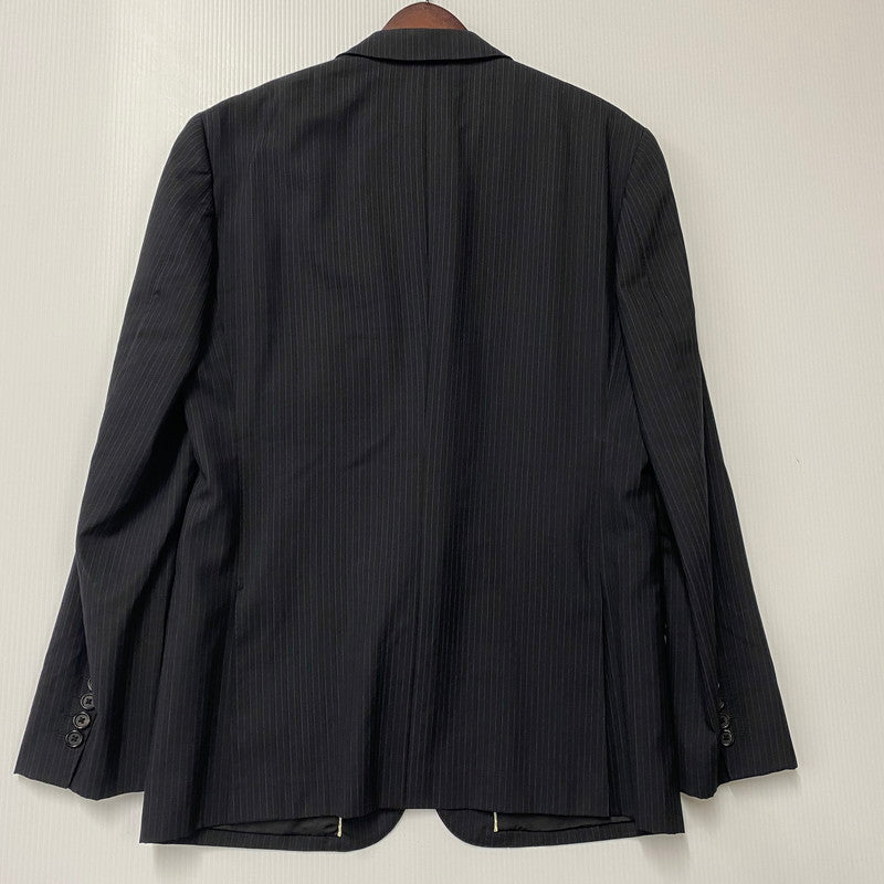 【中古品】【メンズ】 WOOL STRIPE TAILORED JACKET ウール ストライプ テーラード ジャケット 日本製 141-250614-as-11-izu サイズ：L カラー：ブラック 万代Net店