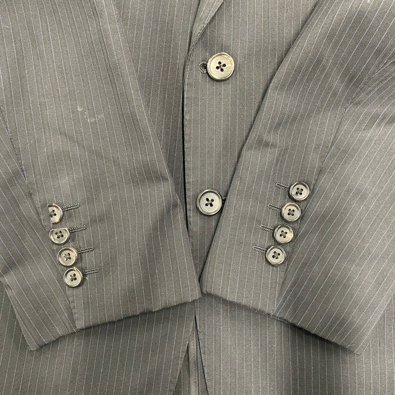 【中古品】【メンズ】 WOOL STRIPE TAILORED JACKET ウール ストライプ テーラード ジャケット 日本製 141-250614-as-11-izu サイズ：L カラー：ブラック 万代Net店