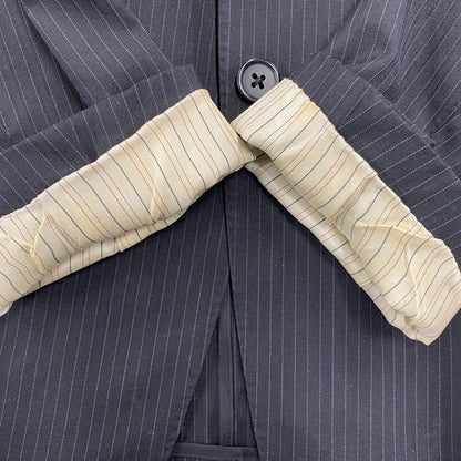 【中古品】【メンズ】 WOOL STRIPE TAILORED JACKET ウール ストライプ テーラード ジャケット 日本製 141-250614-as-11-izu サイズ：L カラー：ブラック 万代Net店