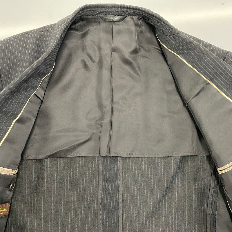 【中古品】【メンズ】 WOOL STRIPE TAILORED JACKET ウール ストライプ テーラード ジャケット 日本製 141-250614-as-11-izu サイズ：L カラー：ブラック 万代Net店