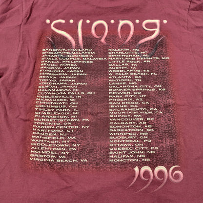 【中古品】【メンズ】 GIANT by TULTEX ジャイアントバイタルテックス DEF LEPPARD c1996 SLANG TOUR 1996 TEE Tシャツ 半袖 トップス 146-250503-as-06-izu サイズ：M カラー：レッド系 万代Net店