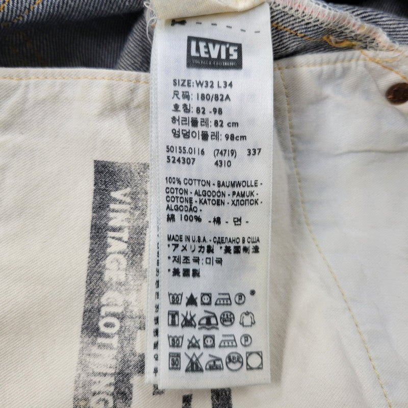 【中古品】【メンズ】 LEVI'S VINTAGE CLOTHING リーバイスビンテージクロージング 501XX DENIM PANTS 50155-0116 デニムパンツ 刻印337 USA製 ジーンズ ボトムス 157-250504-as-19-izu サイズ：32×34 カラー：インディゴ 万代Net店