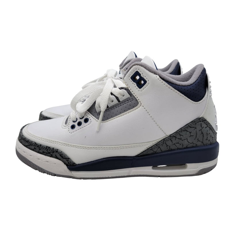 【中古品】【レディース】 NIKE ナイキ AIR JORDAN 3 RETRO GS DM0967-140 エア ジョーダン 3 レトロ GS スニーカー シューズ 靴 166-250504-as-23-izu サイズ：22.5cm カラー：WHITE/MIDNIGHT NAVY-CEMENT GREY-BLACK 万代Net店