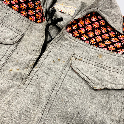 【中古品】【メンズ】 VINTAGE INDIAN COTTON PULLOVER WEATERN SHIRT ヴィンテージ プルオーバー ウエスタンシャツ 長袖 トップス 146-250505-ay-12-izu サイズ：42 カラー：グレー系 万代Net店