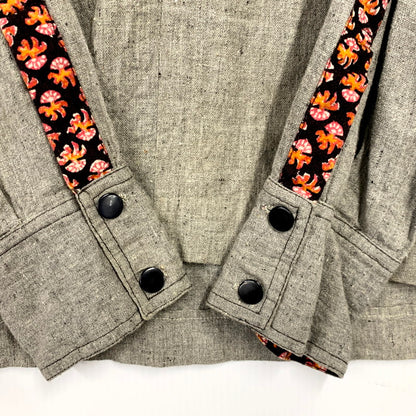 【中古品】【メンズ】 VINTAGE INDIAN COTTON PULLOVER WEATERN SHIRT ヴィンテージ プルオーバー ウエスタンシャツ 長袖 トップス 146-250505-ay-12-izu サイズ：42 カラー：グレー系 万代Net店
