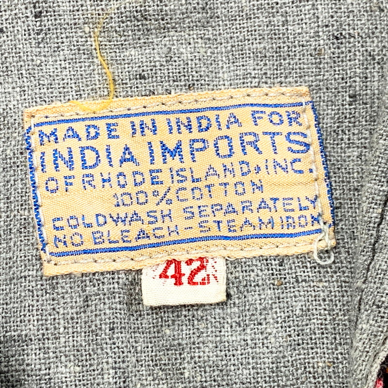 【中古品】【メンズ】 VINTAGE INDIAN COTTON PULLOVER WEATERN SHIRT ヴィンテージ プルオーバー ウエスタンシャツ 長袖 トップス 146-250505-ay-12-izu サイズ：42 カラー：グレー系 万代Net店