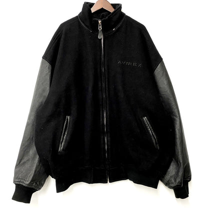 【中古品】【メンズ】 AVIREX アヴィレックス スタジアムジャケット スタジャン USA製 アウター 145-250506-as-31-izu サイズ：5X カラー：ブラック 万代Net店