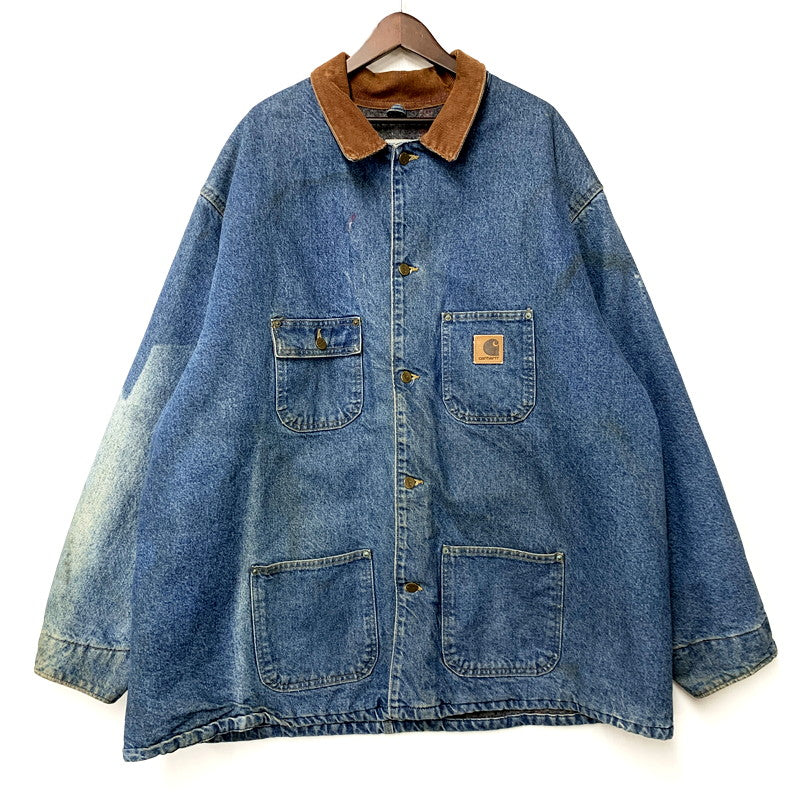 【中古品】【メンズ】 Carhartt カーハート BLANKET LINER DENIM CHORE COAT C59DST ブランケットライナー デニムチョアコート USA製 ジャケット アウター 146-250506-as-30-izu サイズ：3XL カラー：インディゴ 万代Net店