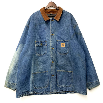 【中古品】【メンズ】 Carhartt カーハート BLANKET LINER DENIM CHORE COAT C59DST ブランケットライナー デニムチョアコート USA製 ジャケット アウター 146-250506-as-30-izu サイズ：3XL カラー：インディゴ 万代Net店