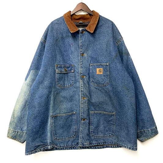 【中古品】【メンズ】 Carhartt カーハート BLANKET LINER DENIM CHORE COAT C59DST ブランケットライナー デニムチョアコート USA製 ジャケット アウター 146-250506-as-30-izu サイズ：3XL カラー：インディゴ 万代Net店