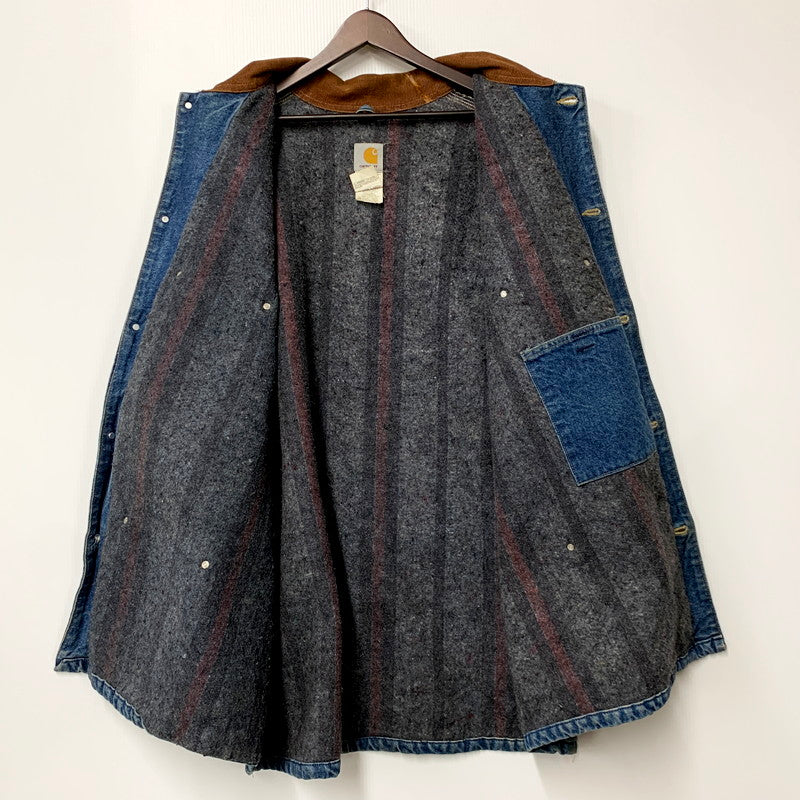 【中古品】【メンズ】 Carhartt カーハート BLANKET LINER DENIM CHORE COAT C59DST ブランケットライナー デニムチョアコート USA製 ジャケット アウター 146-250506-as-30-izu サイズ：3XL カラー：インディゴ 万代Net店
