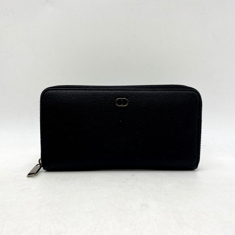 【中古品】【メンズ/レディース】 Christian Dior クリスチャンディオール 22-BO-1202 2ESBC252CDI CD ICON CALFSKIN LEATHER ROUND ZIPPER WALLET カーフスキンレザーラウンドジッパーウォレット 長財布 ロングウォレット 181-250506-ma-03-izu カラー：黒 万代Net店
