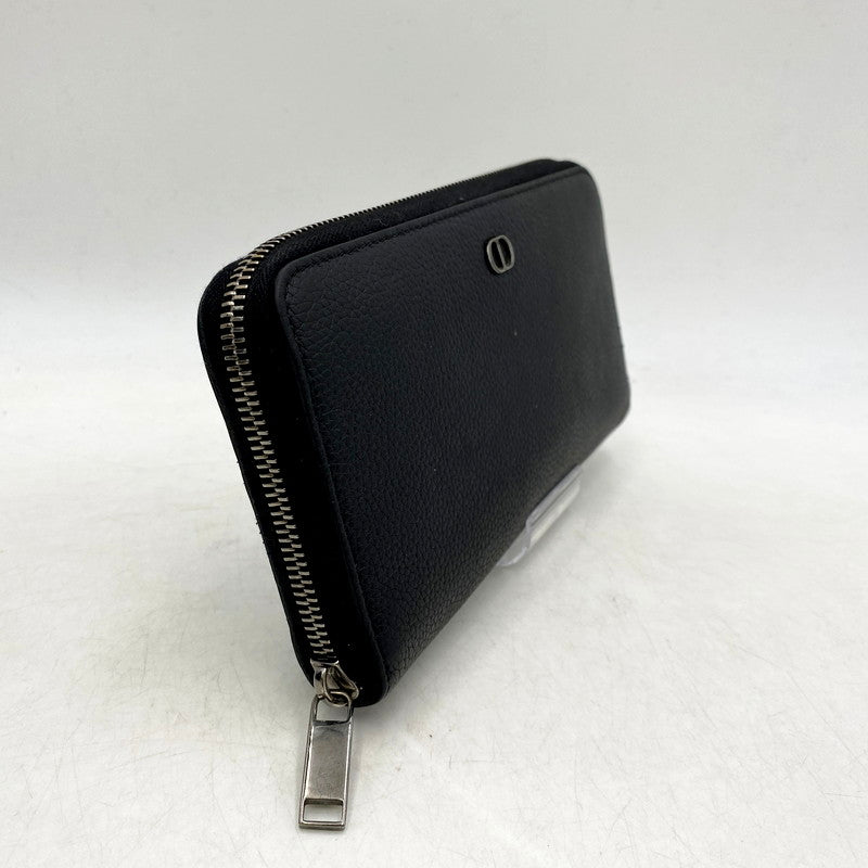 【中古品】【メンズ/レディース】 Christian Dior クリスチャンディオール 22-BO-1202 2ESBC252CDI CD ICON CALFSKIN LEATHER ROUND ZIPPER WALLET カーフスキンレザーラウンドジッパーウォレット 長財布 ロングウォレット 181-250506-ma-03-izu カラー：黒 万代Net店