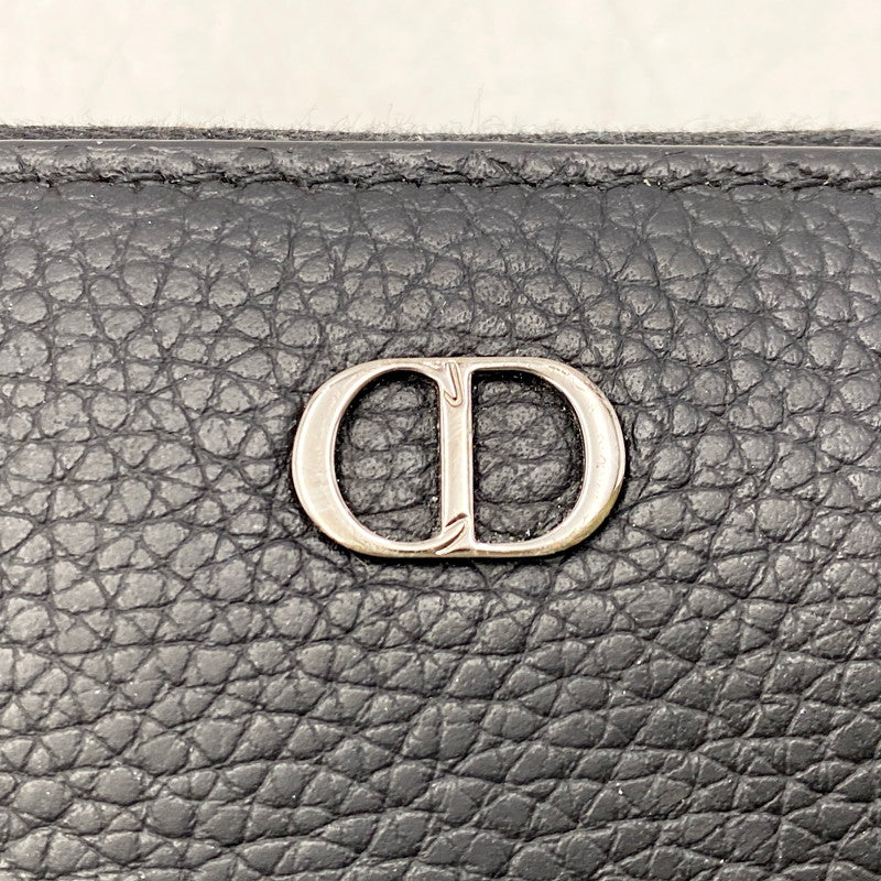 【中古品】【メンズ/レディース】 Christian Dior クリスチャンディオール 22-BO-1202 2ESBC252CDI CD ICON CALFSKIN LEATHER ROUND ZIPPER WALLET カーフスキンレザーラウンドジッパーウォレット 長財布 ロングウォレット 181-250506-ma-03-izu カラー：黒 万代Net店
