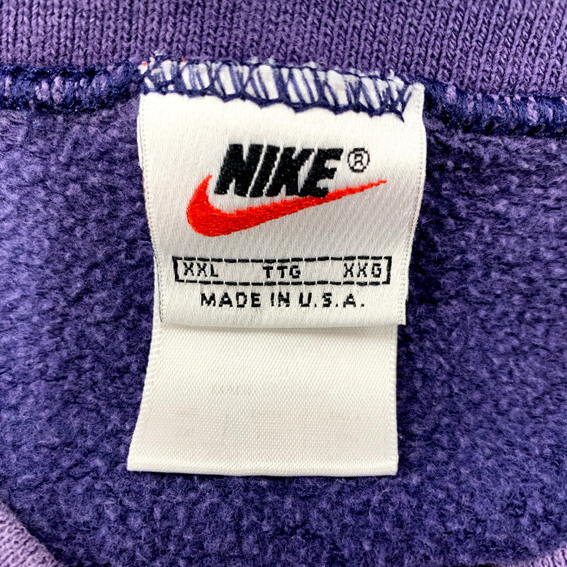 【現状渡し品】【メンズ】 OLD NIKE オールドナイキ CREWNECK SWEATSHIRT クルーネック スウェットシャツ USA製 鬼フェード 白タグ トレーナー 長袖 トップス 146-250506-as-18-izu サイズ：XXL カラー：パープル 万代Net店