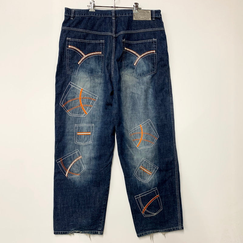 【中古品】【メンズ】 FOCUS JEANS フォーカス ジーンズ POCKET DESIGN BAGGY DENIM PANTS ポケットデザイン バギーデニムパンツ ボトムス 157-250506-as-25-izu サイズ：40 カラー：インディゴ 万代Net店