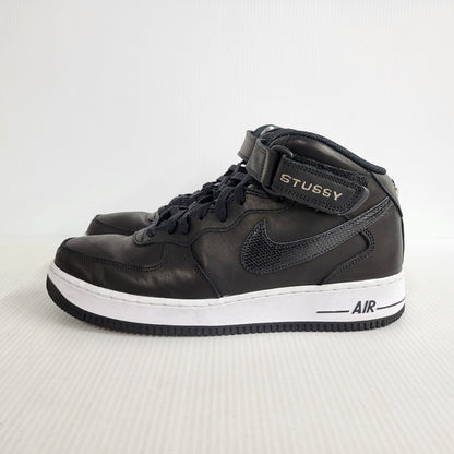 【中古品】【メンズ】 NIKE ナイキ × STUSSY ステューシー AIR FORCE 1 '07 MID SP DJ7840-001 エア フォース 1 '07 ミッド SP スニーカー シューズ 靴 160-250506-as-07-izu サイズ：28cm カラー：BLACK/BLACK-BLACK 万代Net店