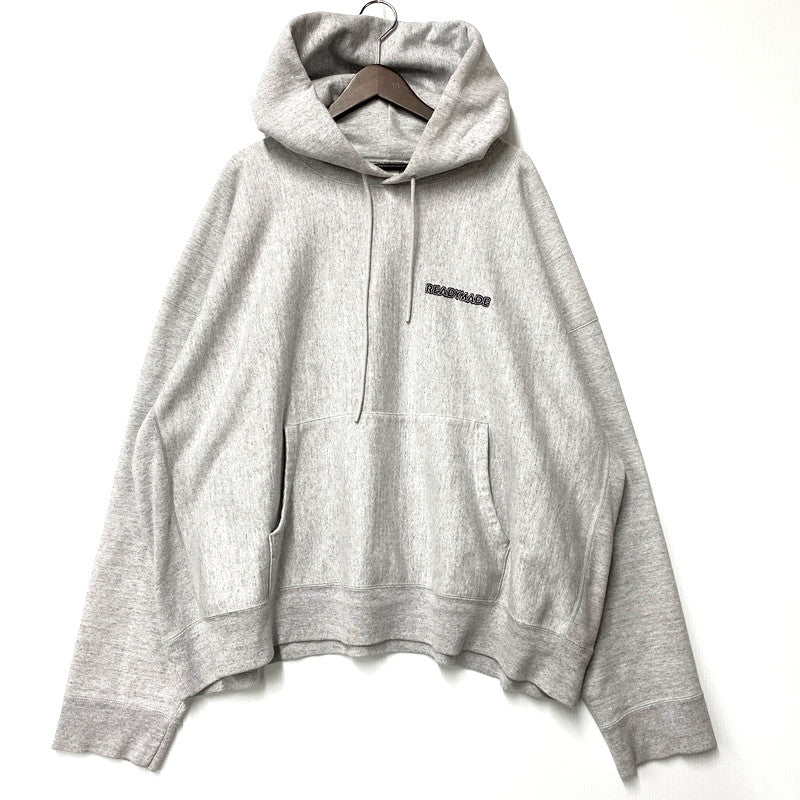【中古品】【メンズ】 READYMADE レディメイド BIG HOODIE LOGO RE-CO-GY-00-00-285 ビッグ フーディー ロゴ パーカー 長袖 トップス 142-250506-as-11-izu サイズ：L カラー：グレー 万代Net店