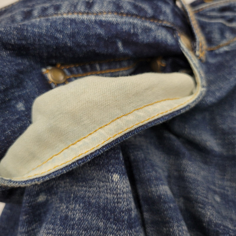 【中古品】【メンズ】 1piu1uguale3 RELAX ウノピゥウノウグァーレトレ リラックス LOGO APPLIQUE DISTRESSED DENIM PANTS USB-24008 ロゴ アップリケ ディストレスド デニムパンツ ジーンズ ボトムス 151-250508-as-14-izu サイズ：XXL カラー：インディゴ 万代Net店