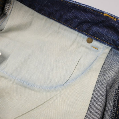 【中古品】【メンズ】 1piu1uguale3 RELAX ウノピゥウノウグァーレトレ リラックス LOGO APPLIQUE DISTRESSED DENIM PANTS USB-24008 ロゴ アップリケ ディストレスド デニムパンツ ジーンズ ボトムス 151-250508-as-14-izu サイズ：XXL カラー：インディゴ 万代Net店